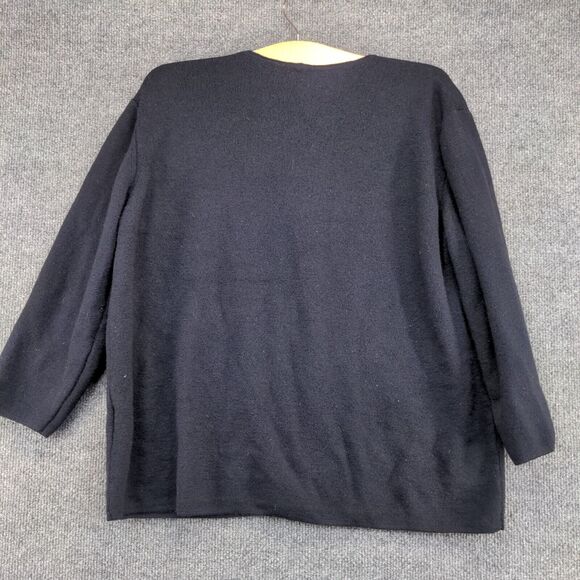 Franco Callegari Women's Button Front Knit Cardigan Sweater Blue Medium Merino - Picture 5 of 12